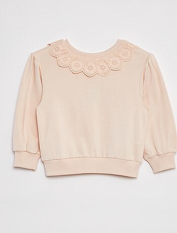 Camisola com gola com motivos