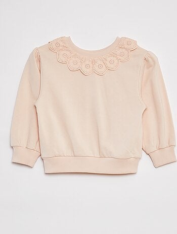 Camisola com gola com motivos