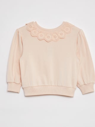 Camisola com gola com motivos