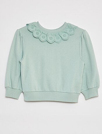 Camisola com gola com motivos