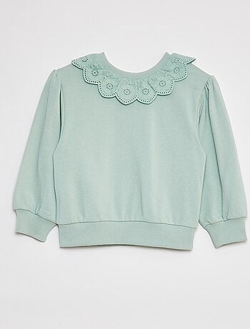 Camisola com gola com motivos
