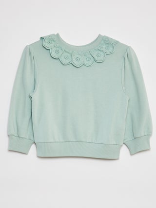 Camisola com gola com motivos
