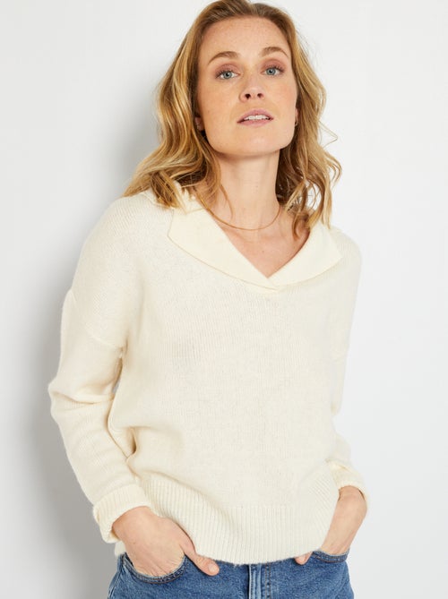 Camisola com gola de camisa - Kiabi