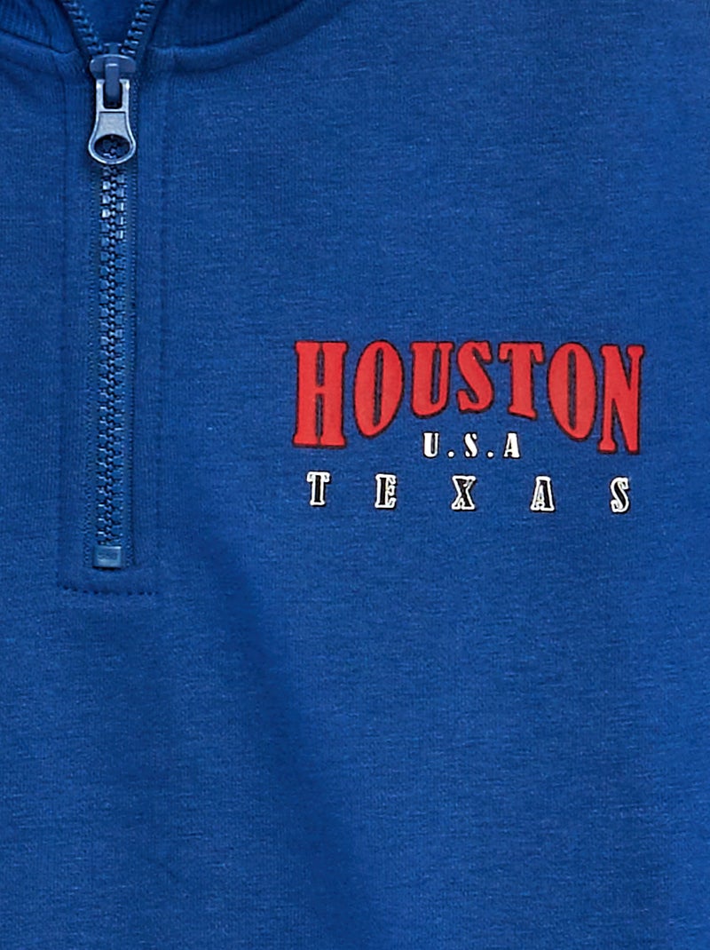 Camisola com gola de fecho AZUL - Kiabi