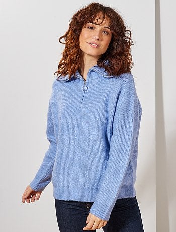 Camisola com gola de fecho - Kiabi