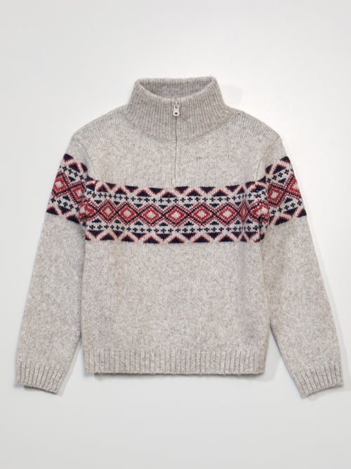 Camisola com gola de fecho - Kiabi