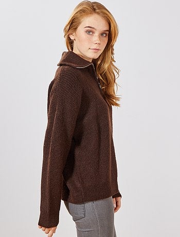 Camisola com gola de fecho - Kiabi