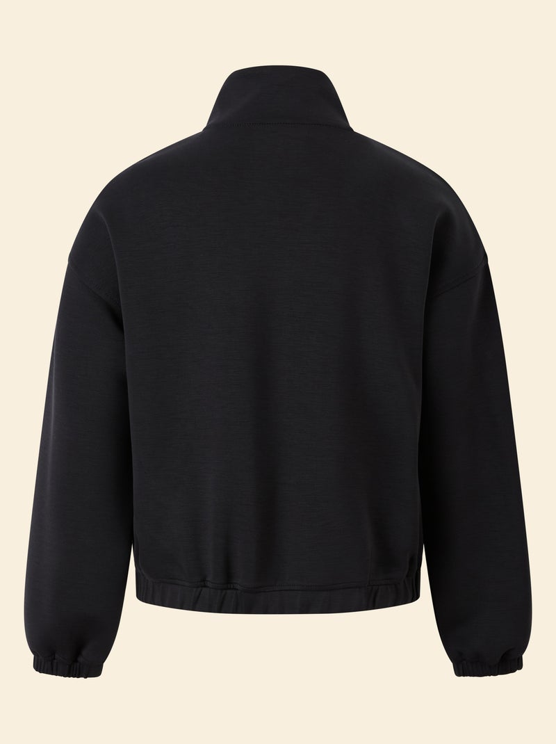 Camisola com gola de fecho Preto - Kiabi