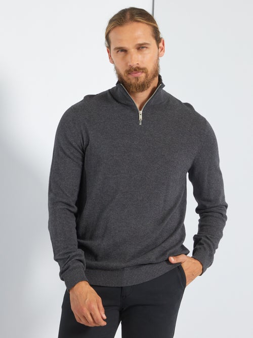 Camisola com gola de fecho 'Produkt' - Kiabi