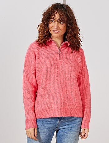 Camisola com gola de fecho - Kiabi