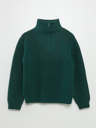 Camisola com gola de fecho