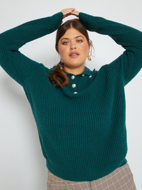 Camisola com gola de fecho - Kiabi