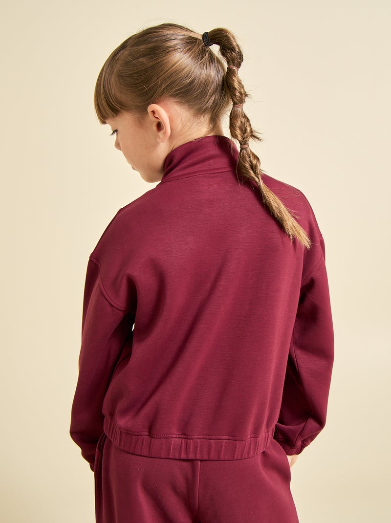 Camisola com gola de fecho Vermelho - Kiabi