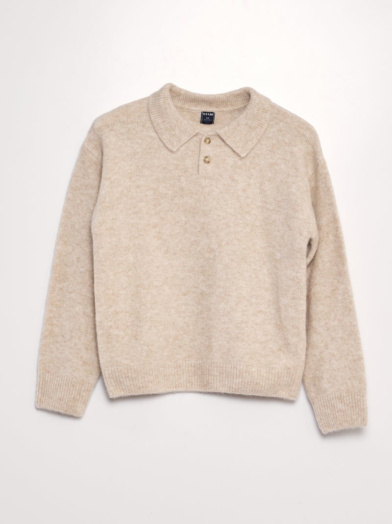 Camisola com gola de polo CASTANHO - Kiabi