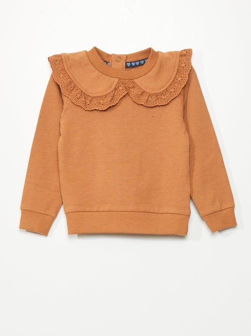 Camisola com gola de renda - Kiabi