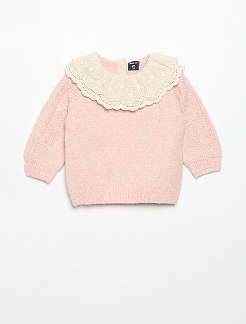 Camisola com gola dupla fantasia