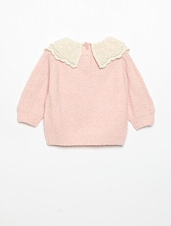 Camisola com gola dupla fantasia