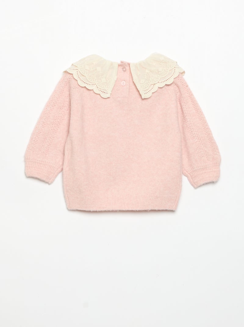 Camisola com gola dupla fantasia Rosa - Kiabi