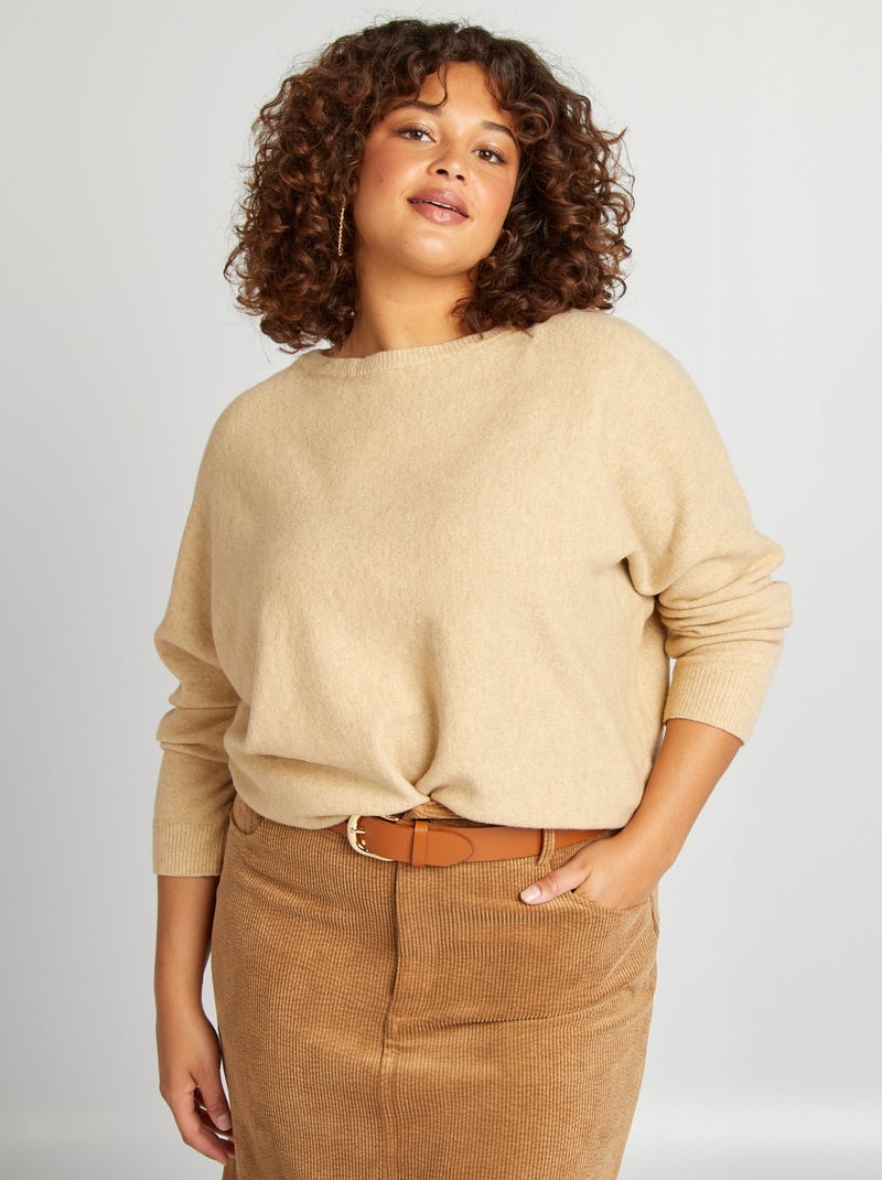 Camisola com gola em forma de barco BEGE - Kiabi