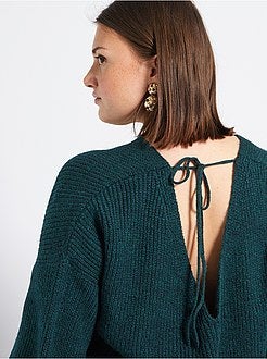 Camisola com gola em V à frente e atrás - Kiabi