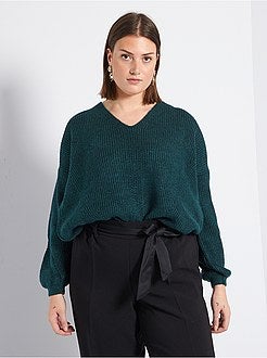 Camisola com gola em V à frente e atrás - Kiabi