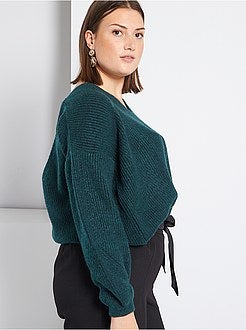 Camisola com gola em V à frente e atrás - Kiabi