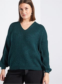 Camisola com gola em V à frente e atrás - Kiabi