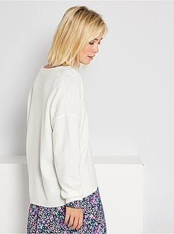 Camisola com gola em V - Kiabi