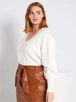 Camisola com gola em V - Kiabi