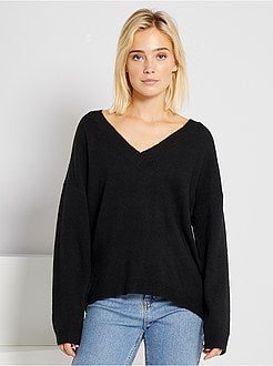 Camisola com gola em V - Kiabi