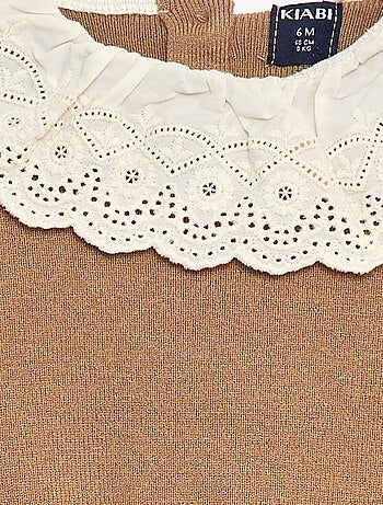 Camisola com gola em voile de algodão