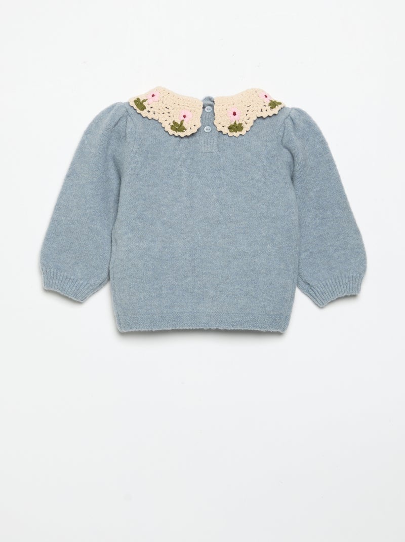 Camisola com gola fantasia Azul - Kiabi