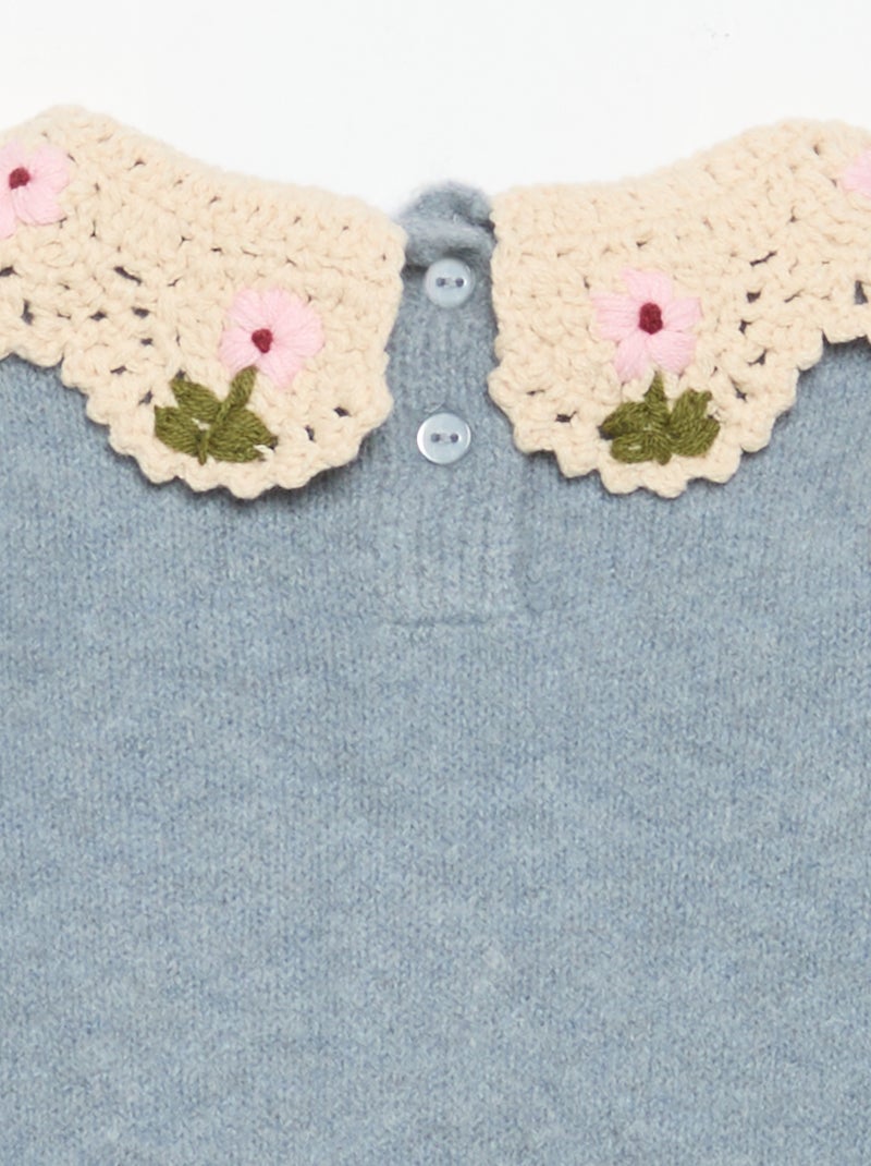 Camisola com gola fantasia Azul - Kiabi