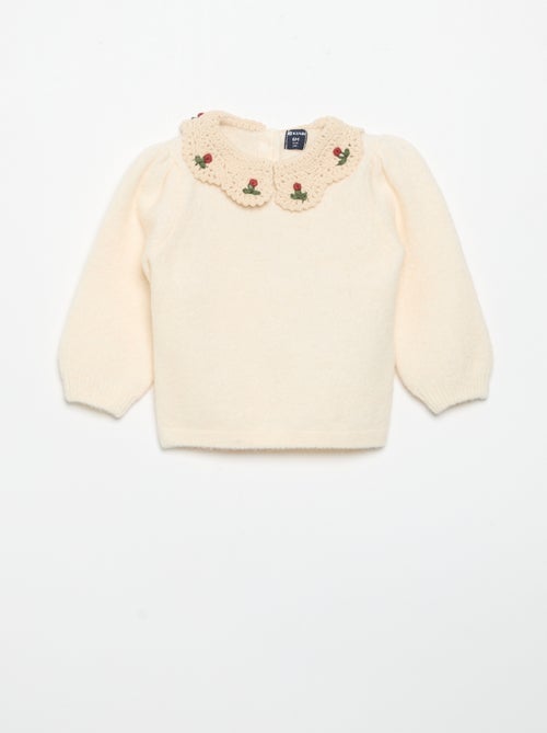 Camisola com gola fantasia - Kiabi Camisola com gola fantasia - Kiabi