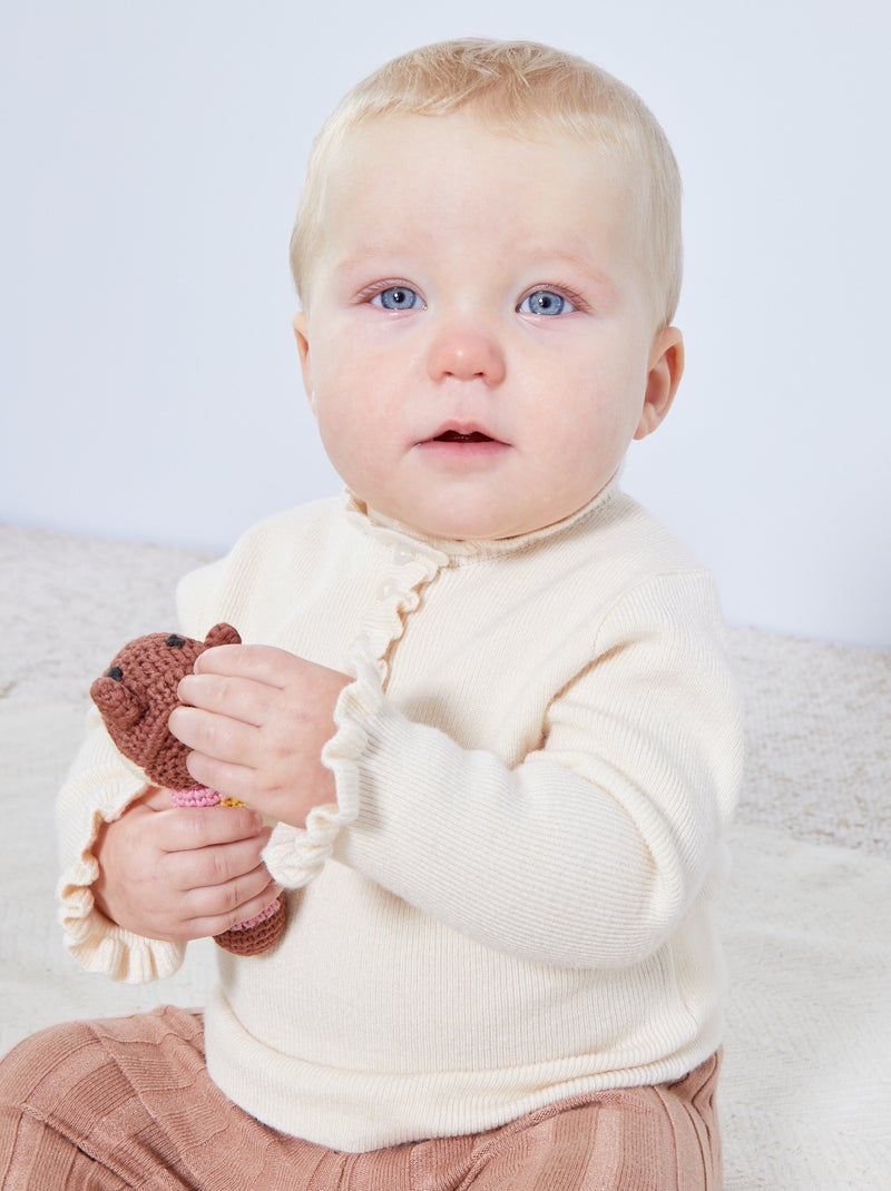 Camisola com gola fantasia BRANCO - Kiabi