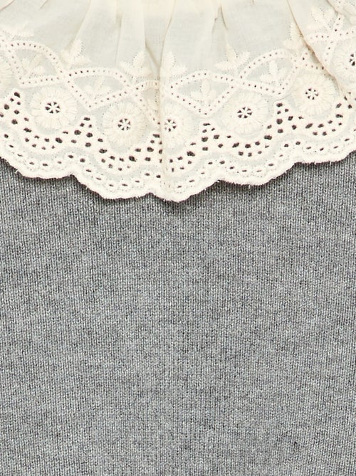 Camisola com gola fantasia em bordado inglês - Kiabi Camisola com gola fantasia em bordado inglês - Kiabi