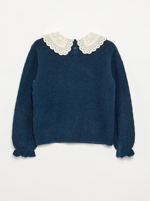 Camisola com gola grande bordada fantasia - Kiabi Camisola com gola grande bordada fantasia - Kiabi