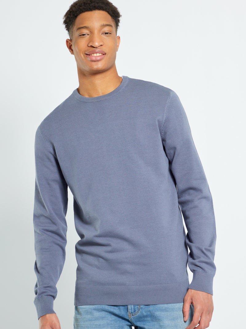 Camisola com gola redonda  +1,90 m CINZA - Kiabi