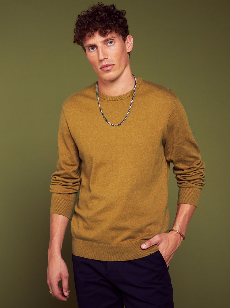 Camisola com gola redonda AMARELO - Kiabi