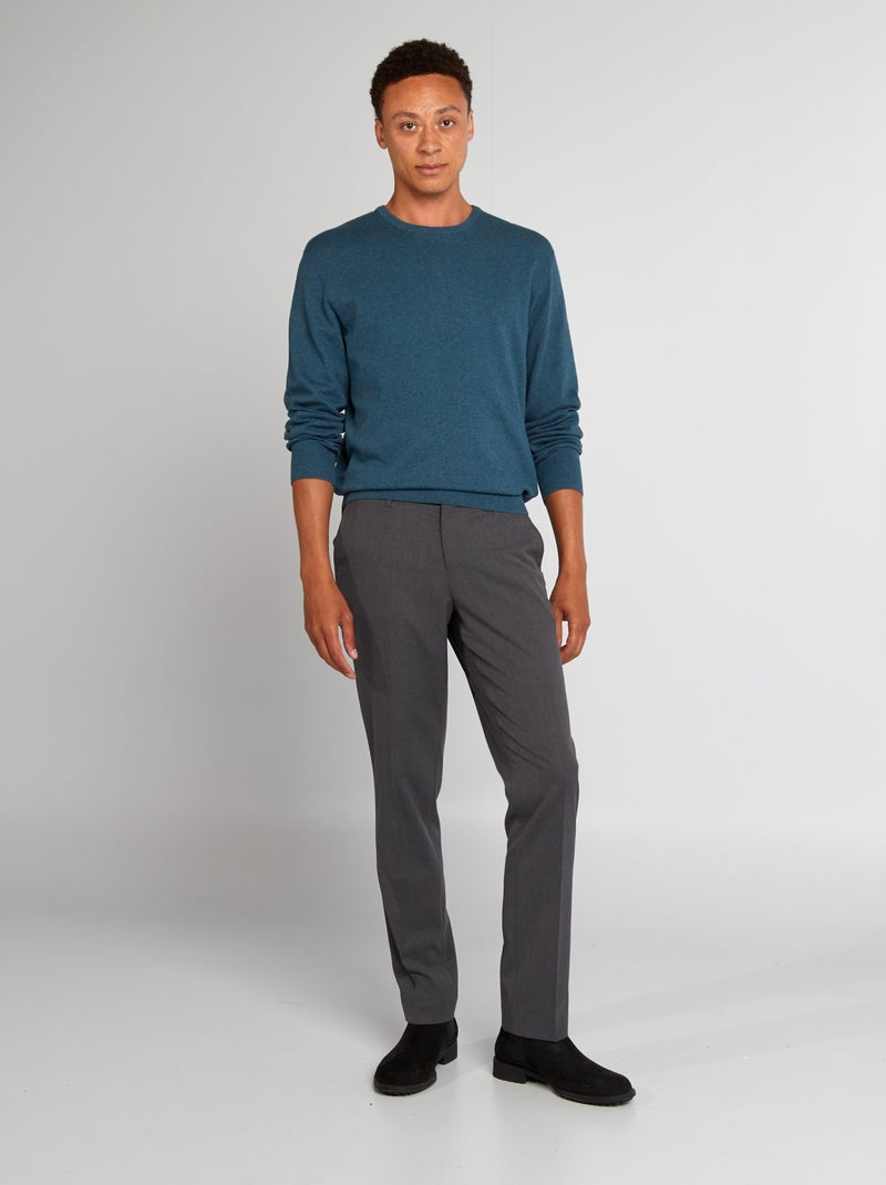 Camisola com gola redonda AZUL - Kiabi