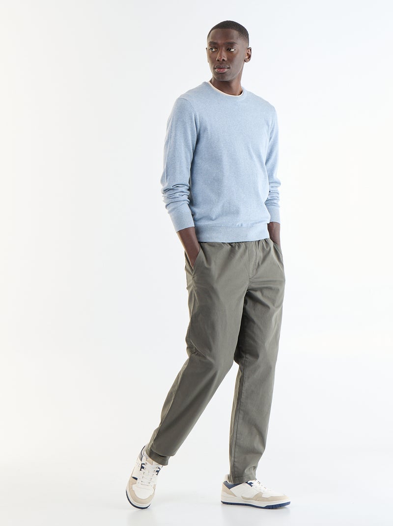 Camisola com gola redonda Azul - Kiabi