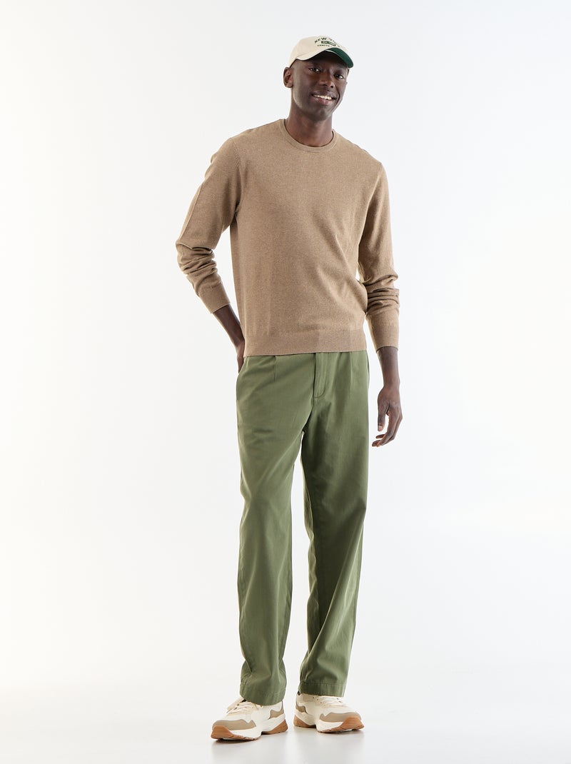 Camisola com gola redonda BEGE - Kiabi