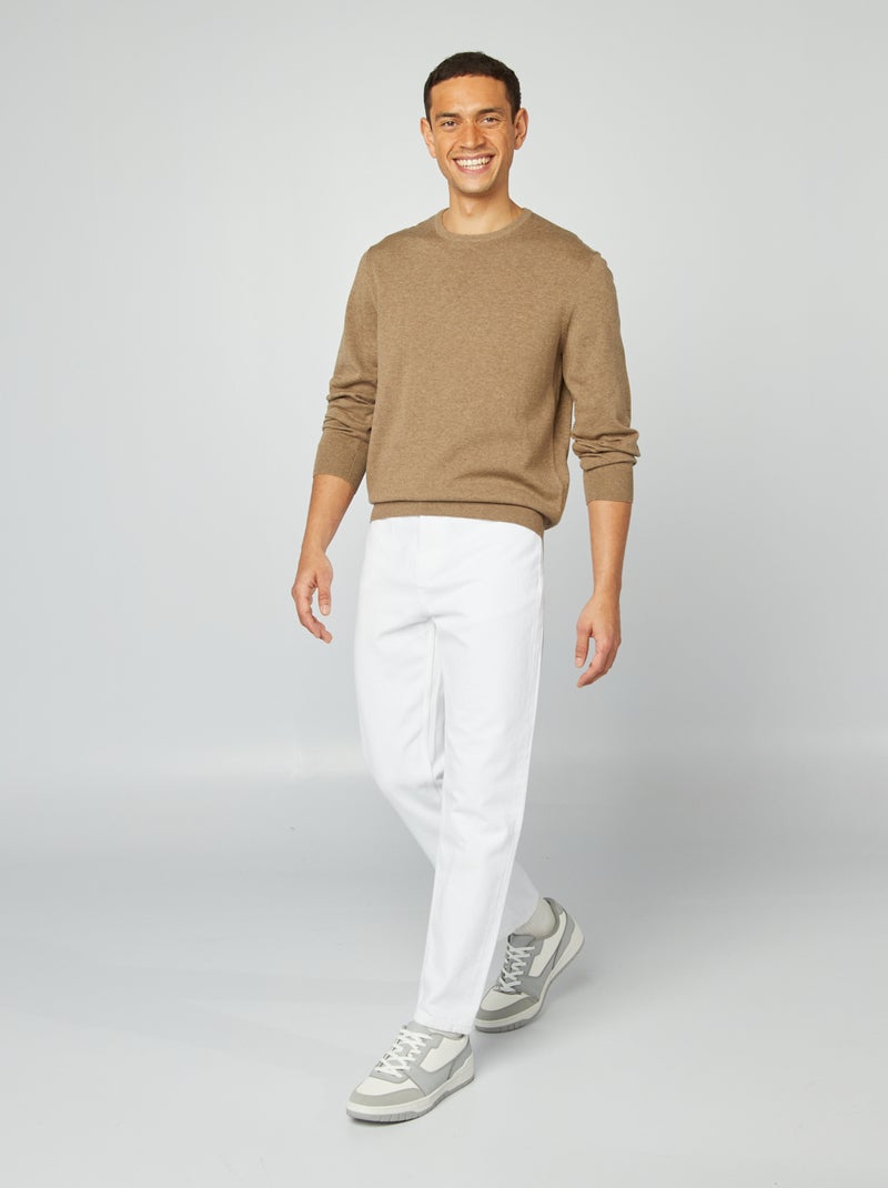 Camisola com gola redonda BEGE - Kiabi