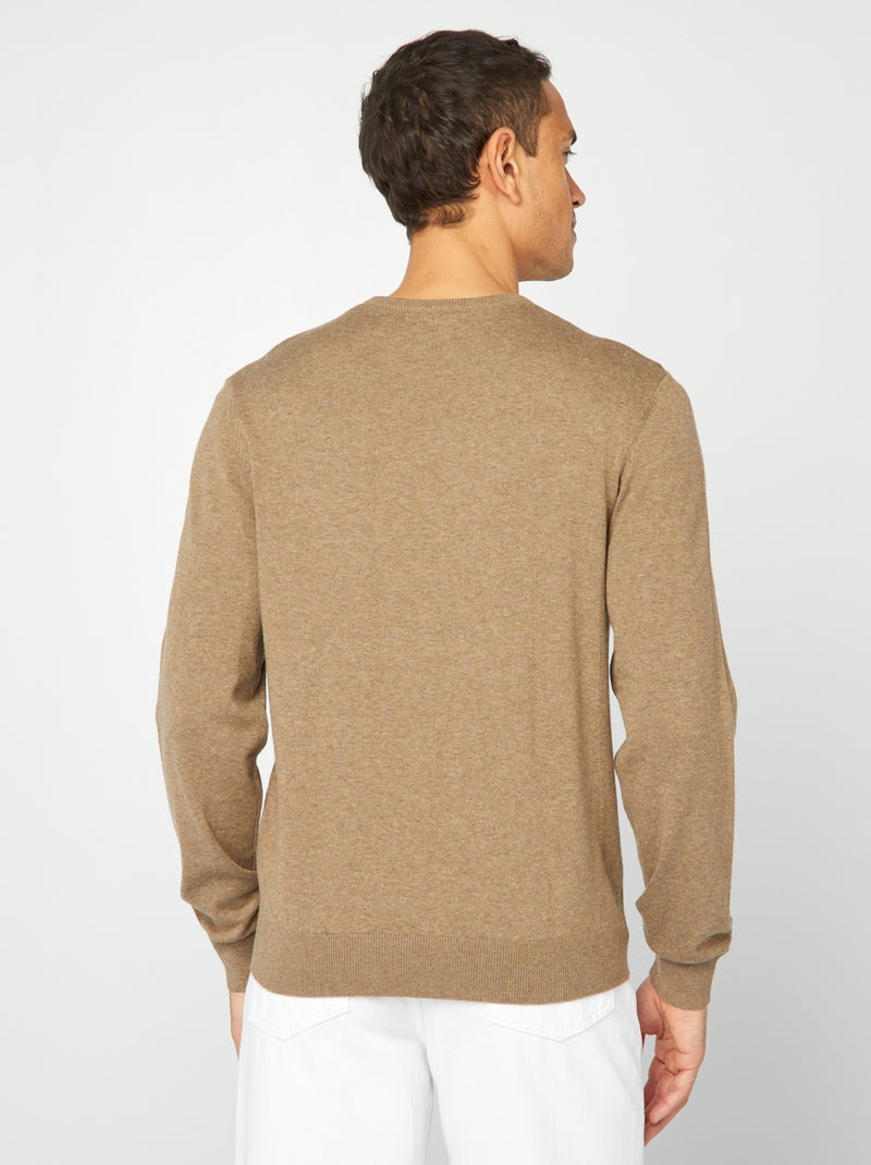 Camisola com gola redonda BEGE - Kiabi