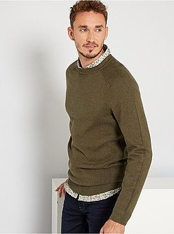 Camisola com gola redonda de conceção ecológica +1,90 m - Kiabi