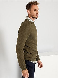 Camisola com gola redonda de conceção ecológica +1,90 m - Kiabi