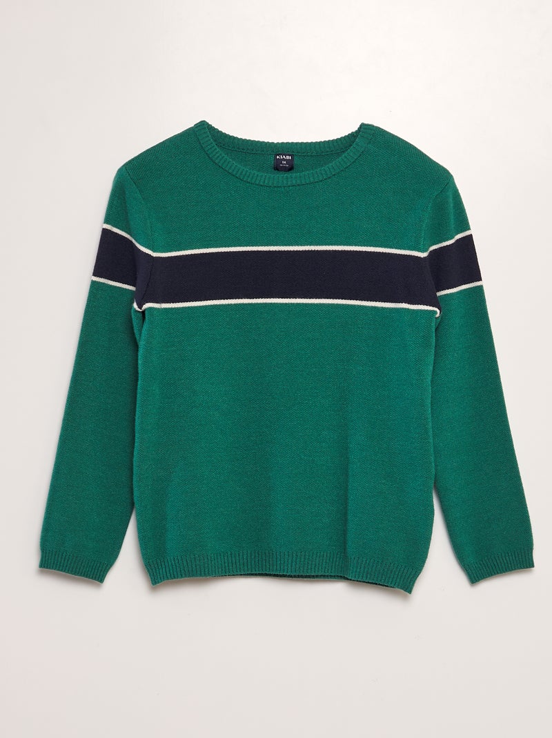 Camisola com gola redonda VERDE - Kiabi