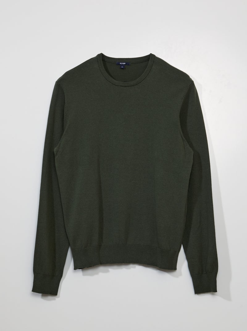 Camisola com gola redonda VERDE - Kiabi