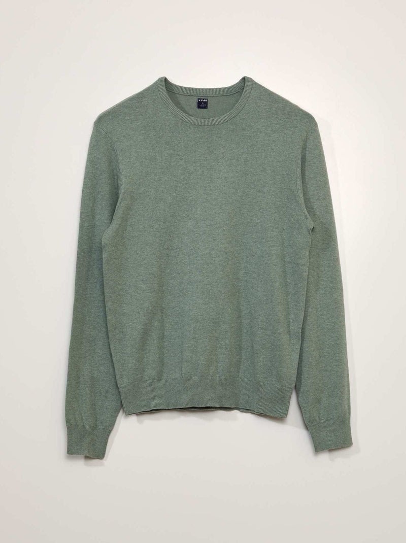 Camisola com gola redonda VERDE - Kiabi