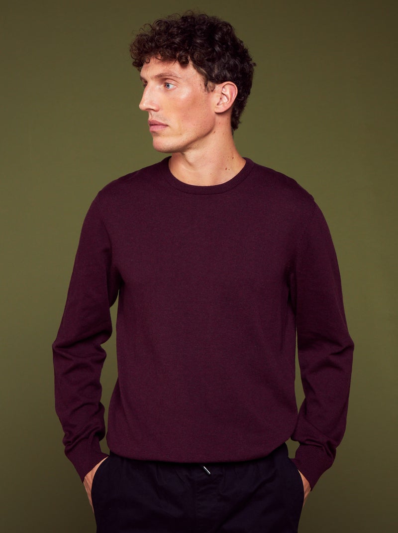 Camisola com gola redonda VERMELHO - Kiabi